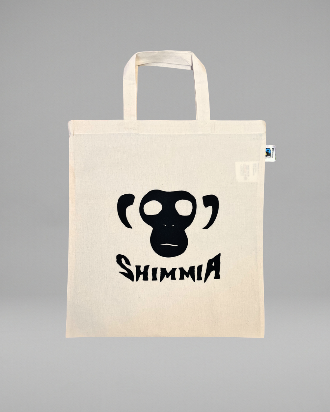 fairtrade jutebeutel mit shimmia logo